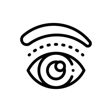 Blepharoplasty ikonu. Beyaz Arkaplanda İnce Doğrusal Tasarım