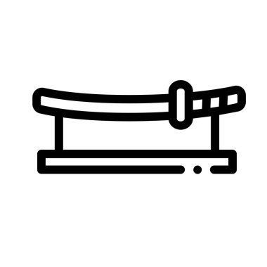 Bıçak ikonu. Beyaz Arkaplanda İnce Doğrusal Tasarım