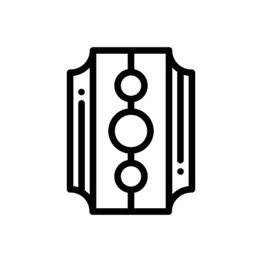 Bıçak ikonu. Beyaz Arkaplanda İnce Doğrusal Tasarım