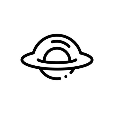 Kara delik simgesi. Beyaz Arkaplanda İnce Doğrusal Tasarım