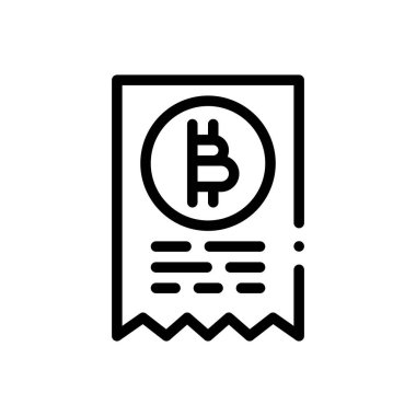 Bitcoin simgesi. Beyaz Arkaplanda İnce Doğrusal Tasarım