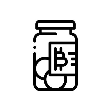Bitcoin simgesi. Beyaz Arkaplanda İnce Doğrusal Tasarım