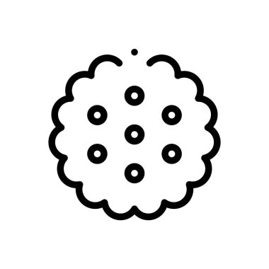 Bisküvi ikonu. Beyaz Arkaplanda İnce Doğrusal Tasarım