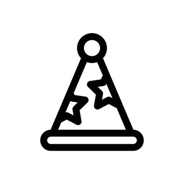 Doğum günü ikonu. Beyaz Arkaplanda İnce Doğrusal Tasarım