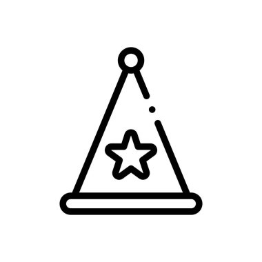 Doğum günü ikonu. Beyaz Arkaplanda İnce Doğrusal Tasarım