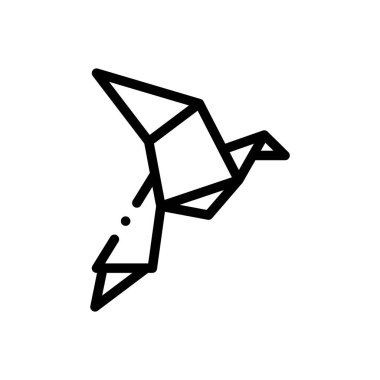 Kuş simgesi. Beyaz Arkaplanda İnce Doğrusal Tasarım