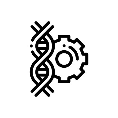 Biyomateryal simgesi. Beyaz Arkaplanda İnce Doğrusal Tasarım
