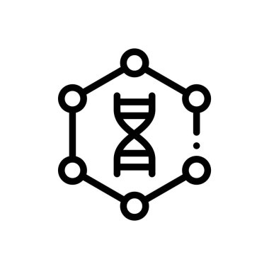 Biyoloji ikonu. Beyaz Arkaplanda İnce Doğrusal Tasarım