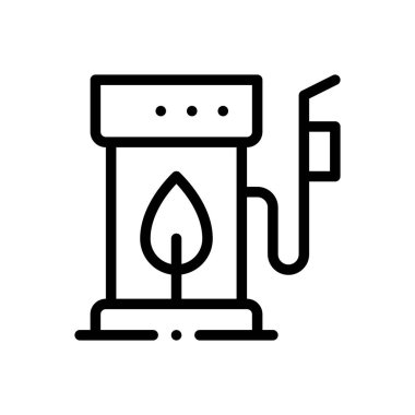 Biyoyakıt ikonu. Beyaz Arkaplanda İnce Doğrusal Tasarım