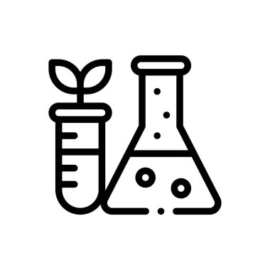 Biyokimya ikonu. Beyaz Arkaplanda İnce Doğrusal Tasarım