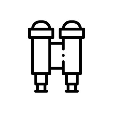 dürbün simgesi. Beyaz Arkaplanda İnce Doğrusal Tasarım