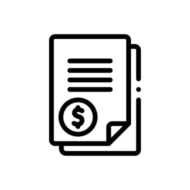 Fatura ikonu. Beyaz Arkaplanda İnce Doğrusal Tasarım