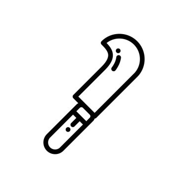 Billhook ikonu. Beyaz Arkaplanda İnce Doğrusal Tasarım