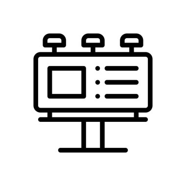 reklam panosu simgesi. Beyaz Arkaplanda İnce Doğrusal Tasarım