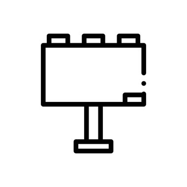 reklam panosu simgesi. Beyaz Arkaplanda İnce Doğrusal Tasarım