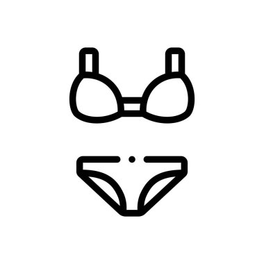 Bikini ikonu. Beyaz Arkaplanda İnce Doğrusal Tasarım