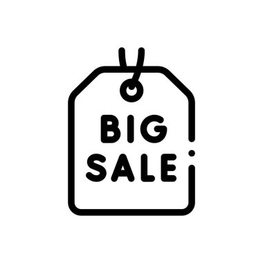 Büyük satış ikonu. Beyaz Arkaplanda İnce Doğrusal Tasarım