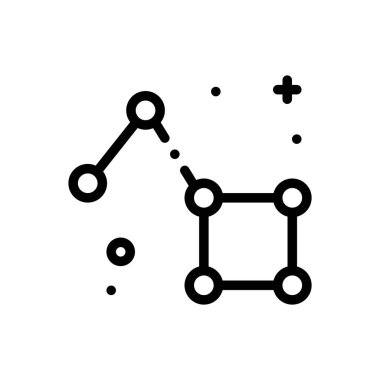 Büyük Dipper ikonu. Beyaz Arkaplanda İnce Doğrusal Tasarım