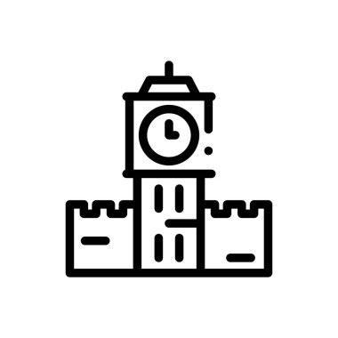 Büyük Ben ikonu. Beyaz Arkaplanda İnce Doğrusal Tasarım