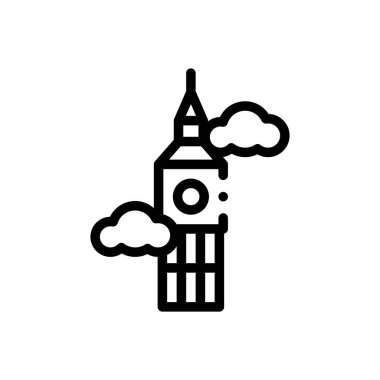 Büyük Ben ikonu. Beyaz Arkaplanda İnce Doğrusal Tasarım