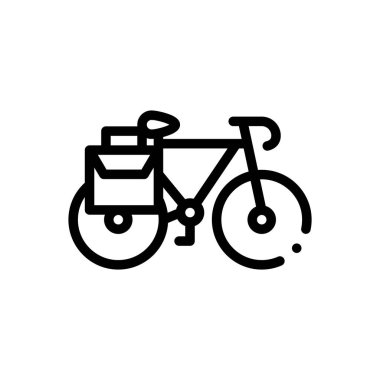 Bisiklet ikonu. Beyaz Arkaplanda İnce Doğrusal Tasarım