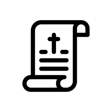 İncil ikonu. Beyaz Arkaplanda İnce Doğrusal Tasarım