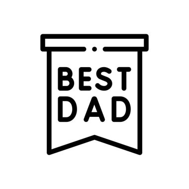 En iyi baba ikonu. Beyaz Arkaplanda İnce Doğrusal Tasarım