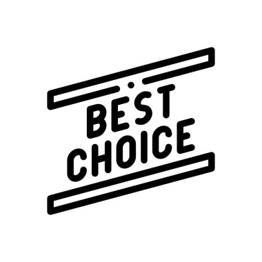 En iyi seçim simgesi. Beyaz Arkaplanda İnce Doğrusal Tasarım