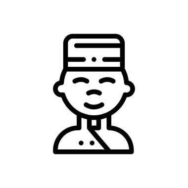 Belboy ikonu. Beyaz Arkaplanda İnce Doğrusal Tasarım