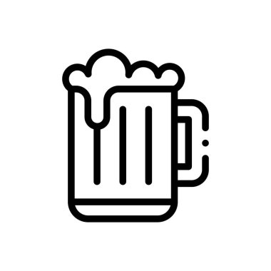 Bira ikonu. Beyaz Arkaplanda İnce Doğrusal Tasarım