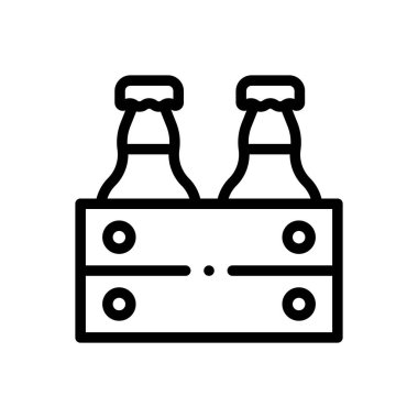 Bira kutusu ikonu. Beyaz Arkaplanda İnce Doğrusal Tasarım