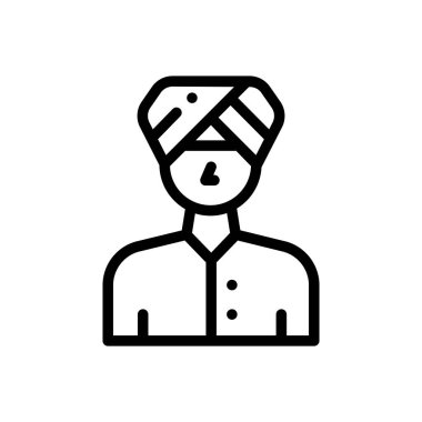 Bedevi ikonu. Beyaz Arkaplanda İnce Doğrusal Tasarım