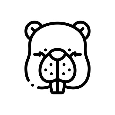 Kunduz ikonu. Beyaz Arkaplanda İnce Doğrusal Tasarım