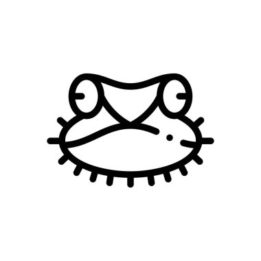 Sakallı ejderha ikonu. Beyaz Arkaplanda İnce Doğrusal Tasarım