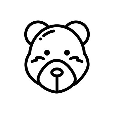 Ayı simgesi. Beyaz Arkaplanda İnce Doğrusal Tasarım