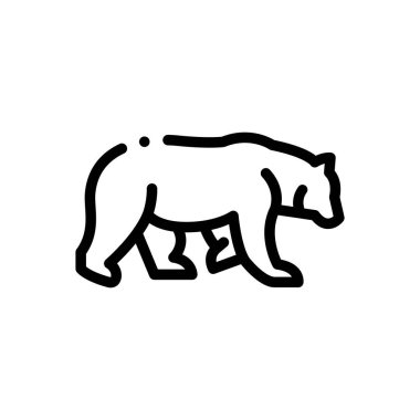 Ayı simgesi. Beyaz Arkaplanda İnce Doğrusal Tasarım