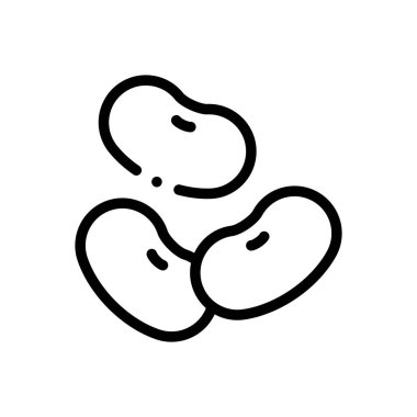 fasulye ikonu. Beyaz Arkaplanda İnce Doğrusal Tasarım