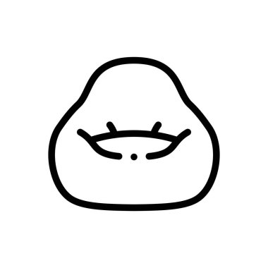 Fasulye torbası ikonu. Beyaz Arkaplanda İnce Doğrusal Tasarım