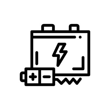 pil simgesi. Beyaz Arkaplanda İnce Doğrusal Tasarım