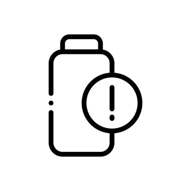 pil simgesi. Beyaz Arkaplanda İnce Doğrusal Tasarım