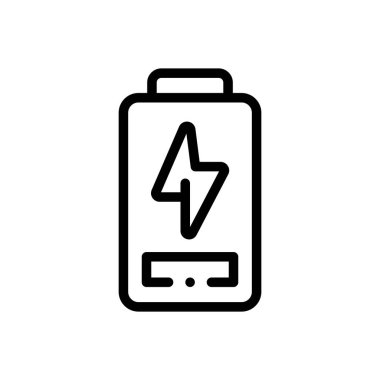 pil simgesi. Beyaz Arkaplanda İnce Doğrusal Tasarım