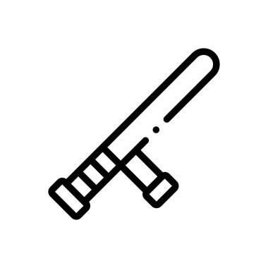 baton simgesi. Beyaz Arkaplanda İnce Doğrusal Tasarım