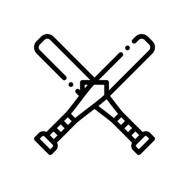 Yarasa simgesi. Beyaz Arkaplanda İnce Doğrusal Tasarım