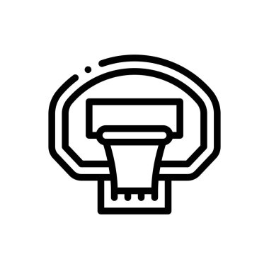 Basketbol ikonu. Beyaz Arkaplanda İnce Doğrusal Tasarım