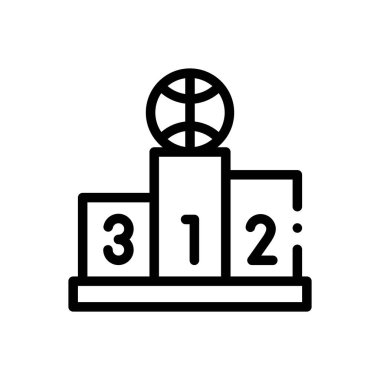 Basketbol ikonu. Beyaz Arkaplanda İnce Doğrusal Tasarım