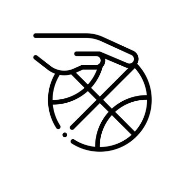 Basketbol ikonu. Beyaz Arkaplanda İnce Doğrusal Tasarım