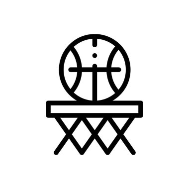Basketbol ikonu. Beyaz Arkaplanda İnce Doğrusal Tasarım
