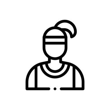 Basketbolcu ikonu. Beyaz Arkaplanda İnce Doğrusal Tasarım