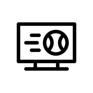 Beyzbol ikonu. Beyaz Arkaplanda İnce Doğrusal Tasarım