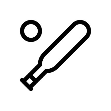 Beyzbol sopası ikonu. Beyaz Arkaplanda İnce Doğrusal Tasarım